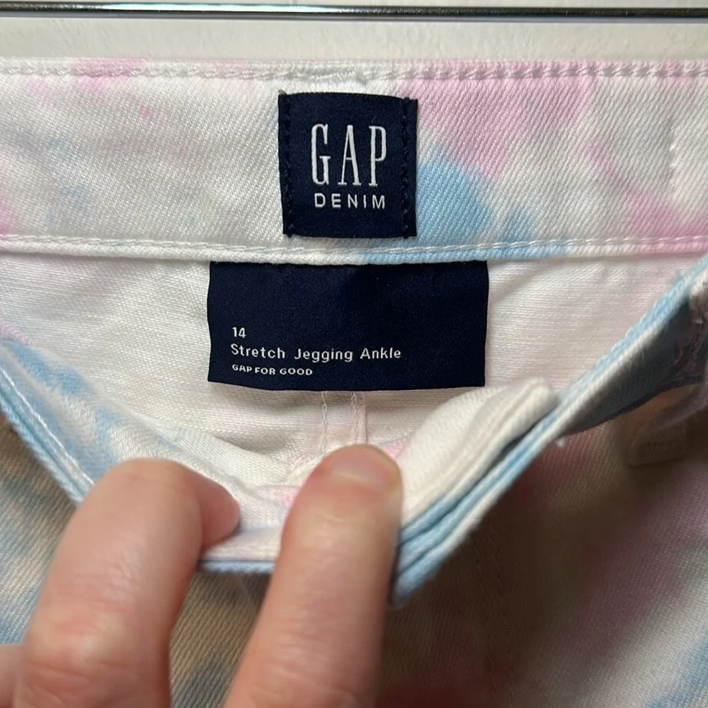 Gap Girls Pink/Blue Tie Dye High Stretch Ankle Jegging Sz 14
